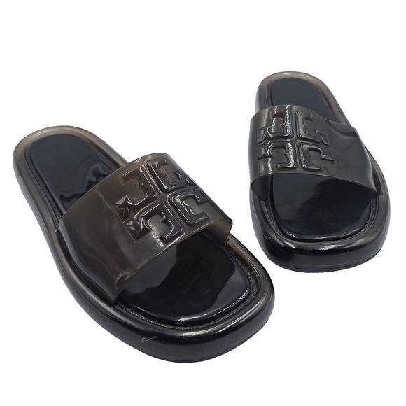 Tory Burch Black Bubble Jelly Slides - Picture 2 of 10